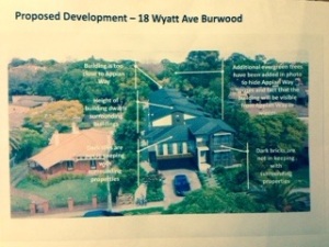 The proposed eight townhouse development.