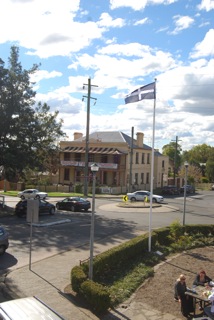 The Eureka Flag flies in defiance, Austrailia's oldest square.